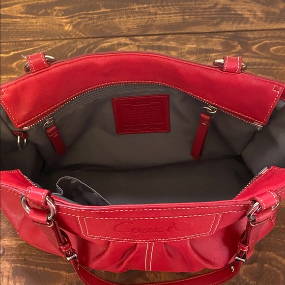 Coach Red Leather Bag - Picture 13 of 16